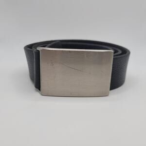 Banana Republic Belt 36 Black Leather Textured Rectangular Buckle Casual Dress